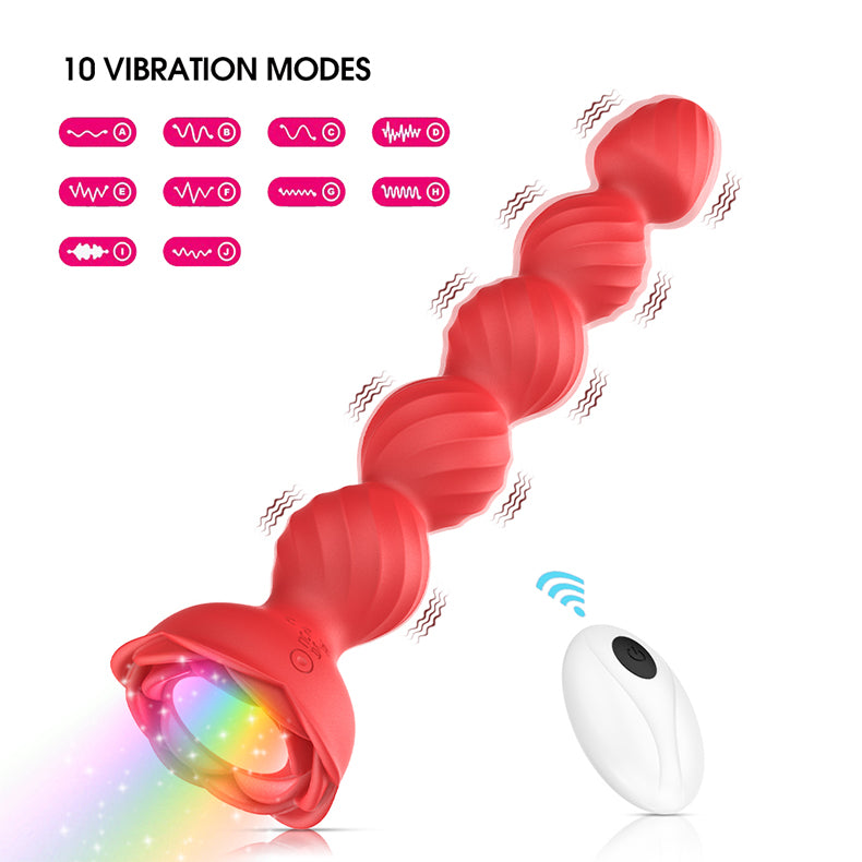 Youngwill-Remote Control Rose Anal Beads