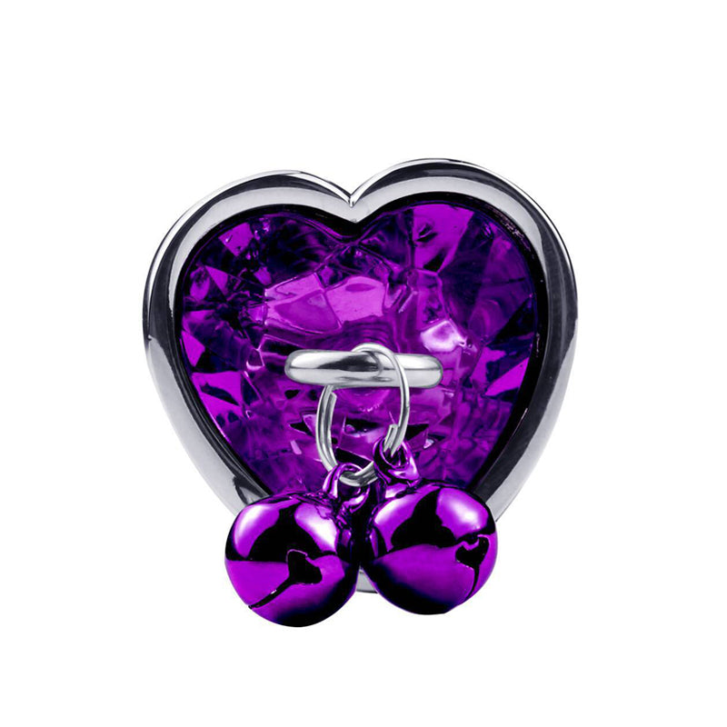 Metal Anal Plug With Crystal Jewelry  Front view purple 3