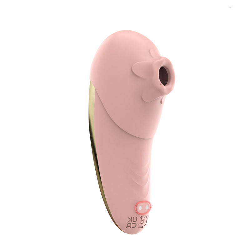 2-in-1 Sucking and Slapping Vibrator Pink front right view