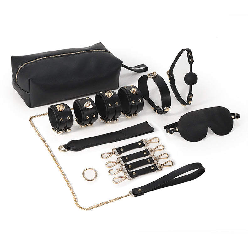 Genuine Leather Bondage SM 9-piece Sex Toy Set-main image