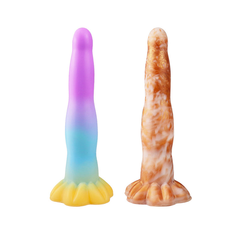 Youngwill New Unisex Colorful Anal Plug Soft Liquid Silicone Dragon Dildos