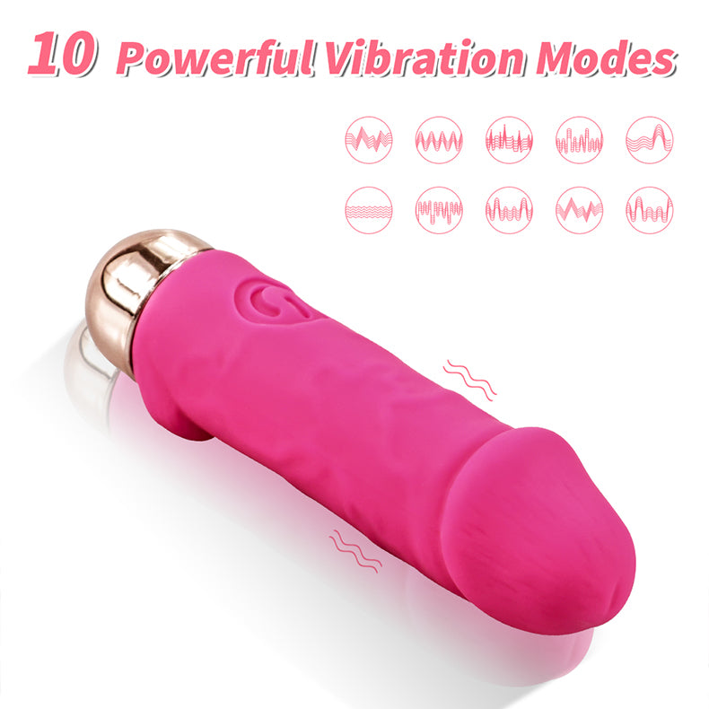 Youngwill-Realistic Mini Dildo Bullet Vibrator