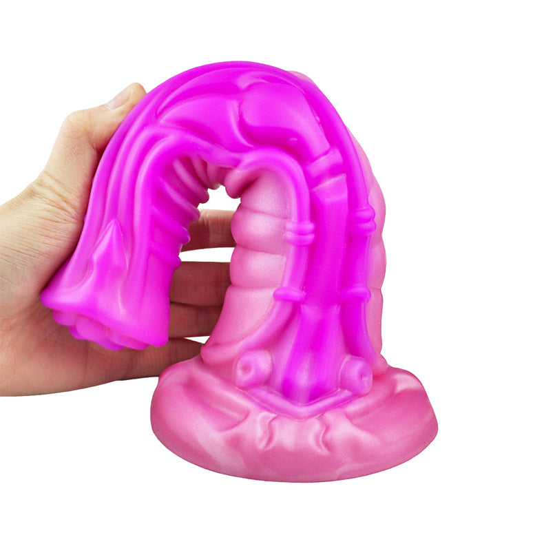 Yuongwill Mixed Color Silicone Dragon Dildo Gradient Color Simulation Animal Penis Butt Plug