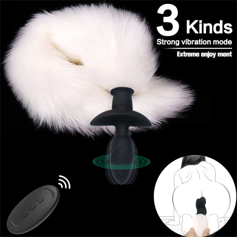 Fox Tail Anal Plug Vibrator SM Sex Toy vibration function