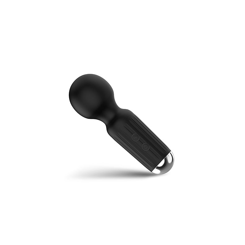 Mini Massage Wand Vibrator Front view black 2