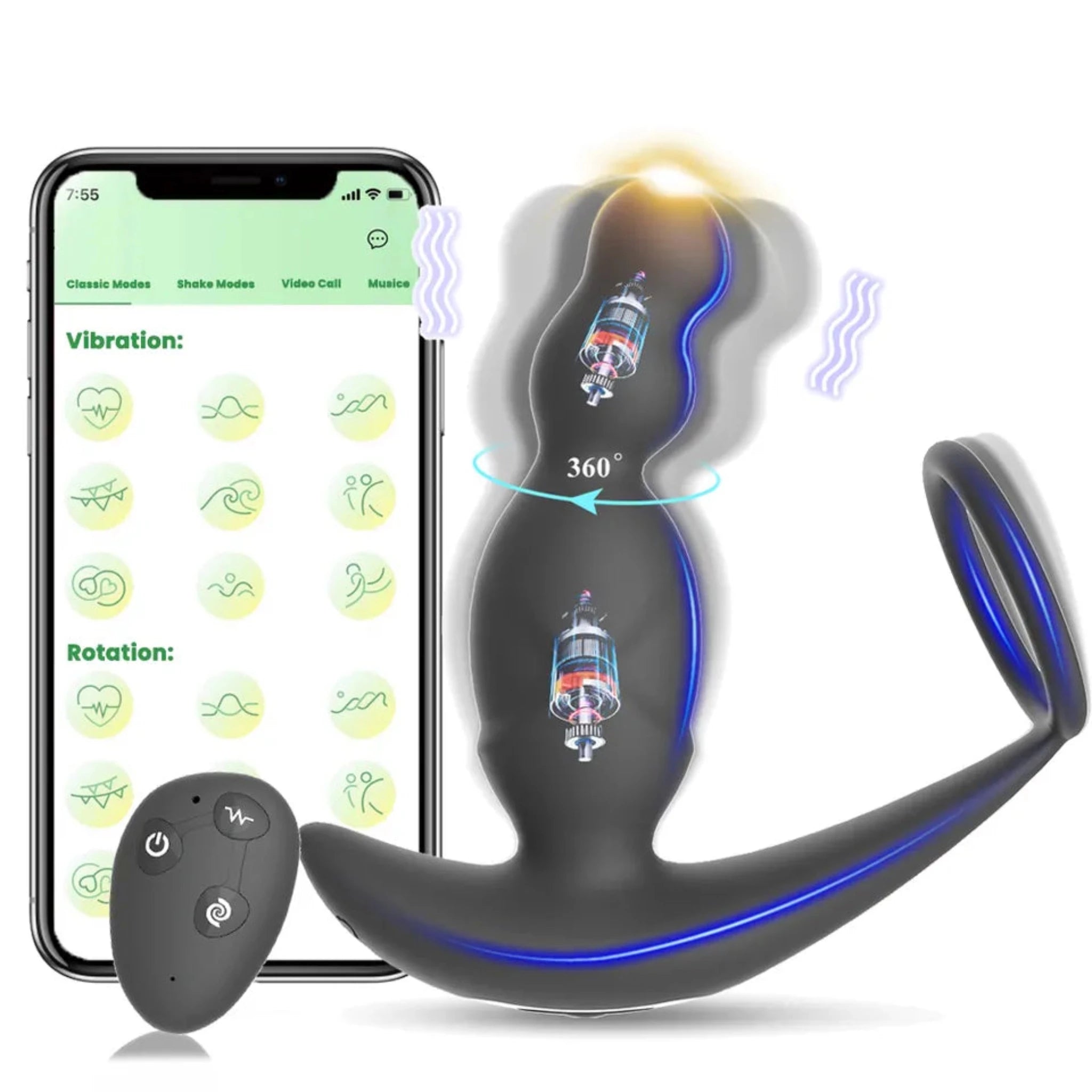 Youngwill-APP Rotation Prostate Massager for Men