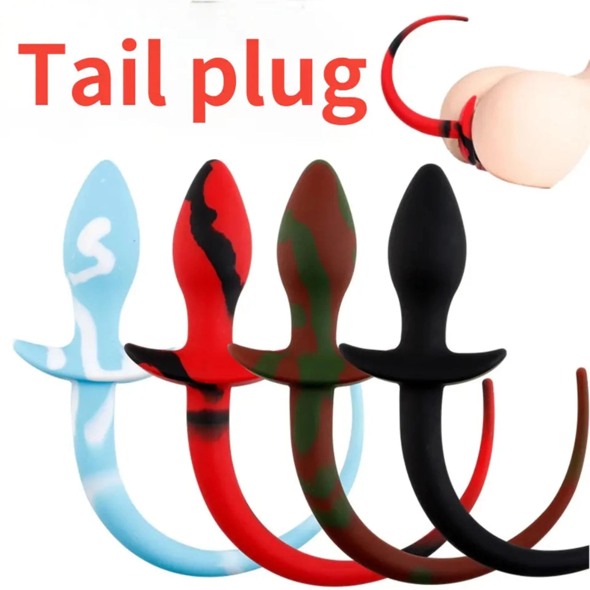 Gecko Shape Mixed Color Anal Plug usage display