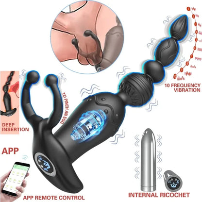 Youngwill APP Penis Ring Anal Plug Vibrator
