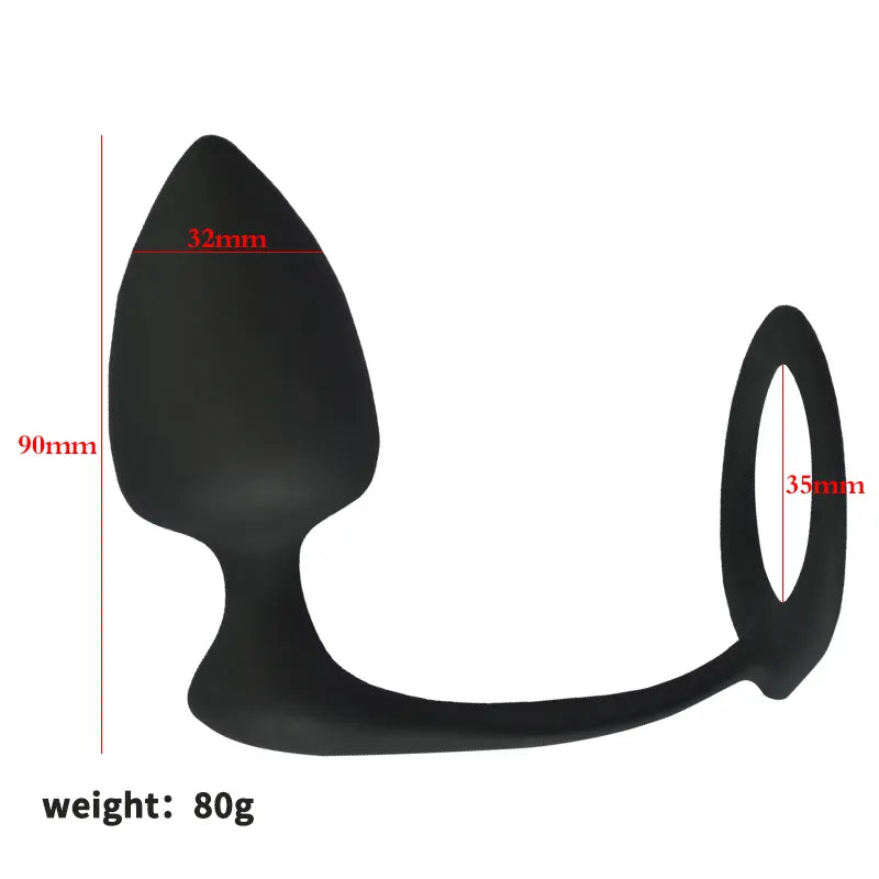 Male Prostate Massager Cock Ring Butt Plug-size