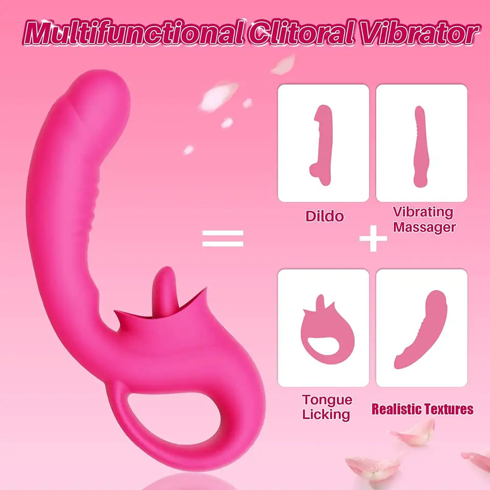 Youngwill Tongue Licking Realistic Dildo Vibrator