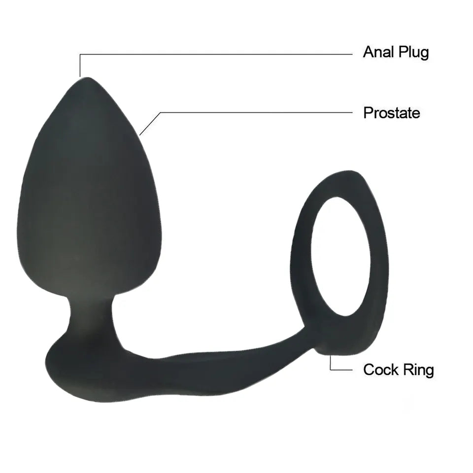 Male Prostate Massager Cock Ring Butt Plug-function