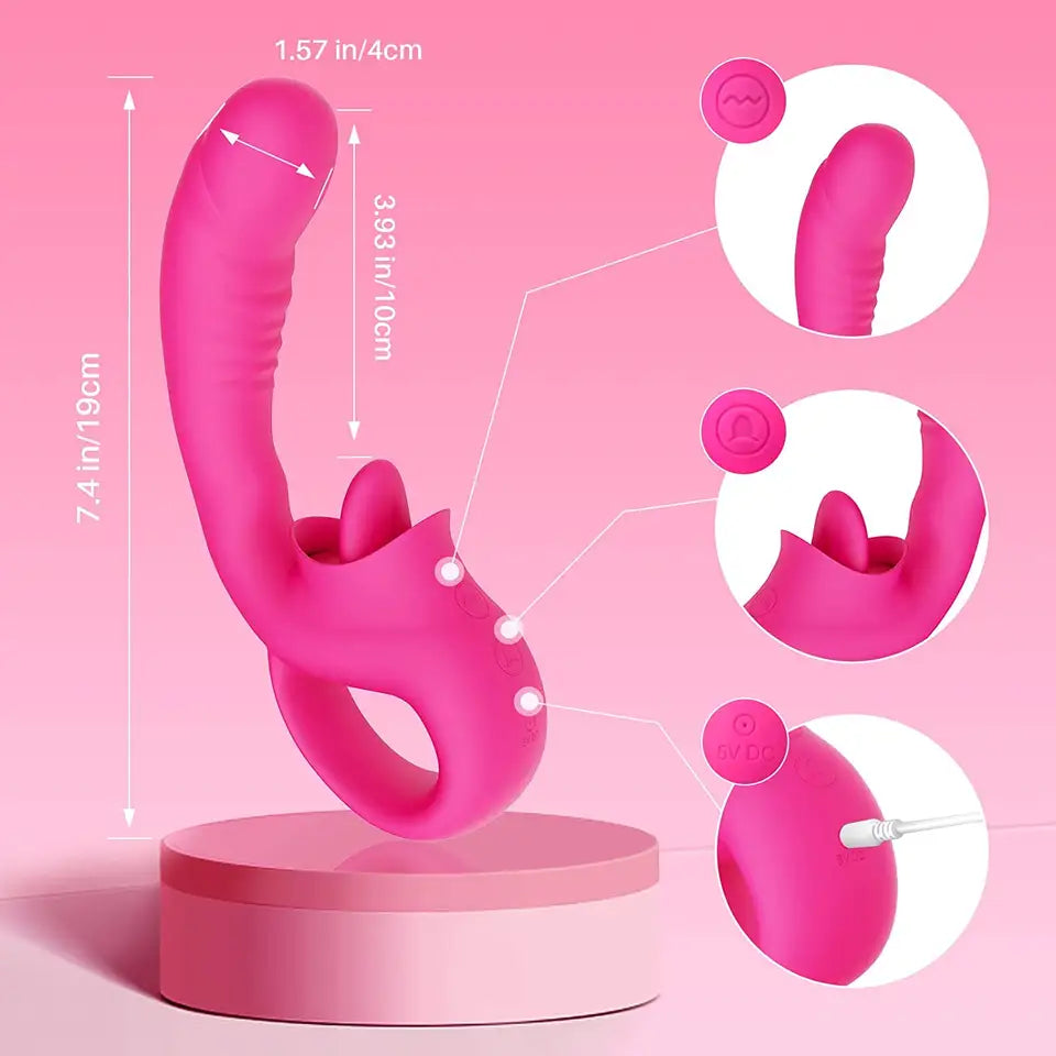 Youngwill Tongue Licking Realistic Dildo Vibrator