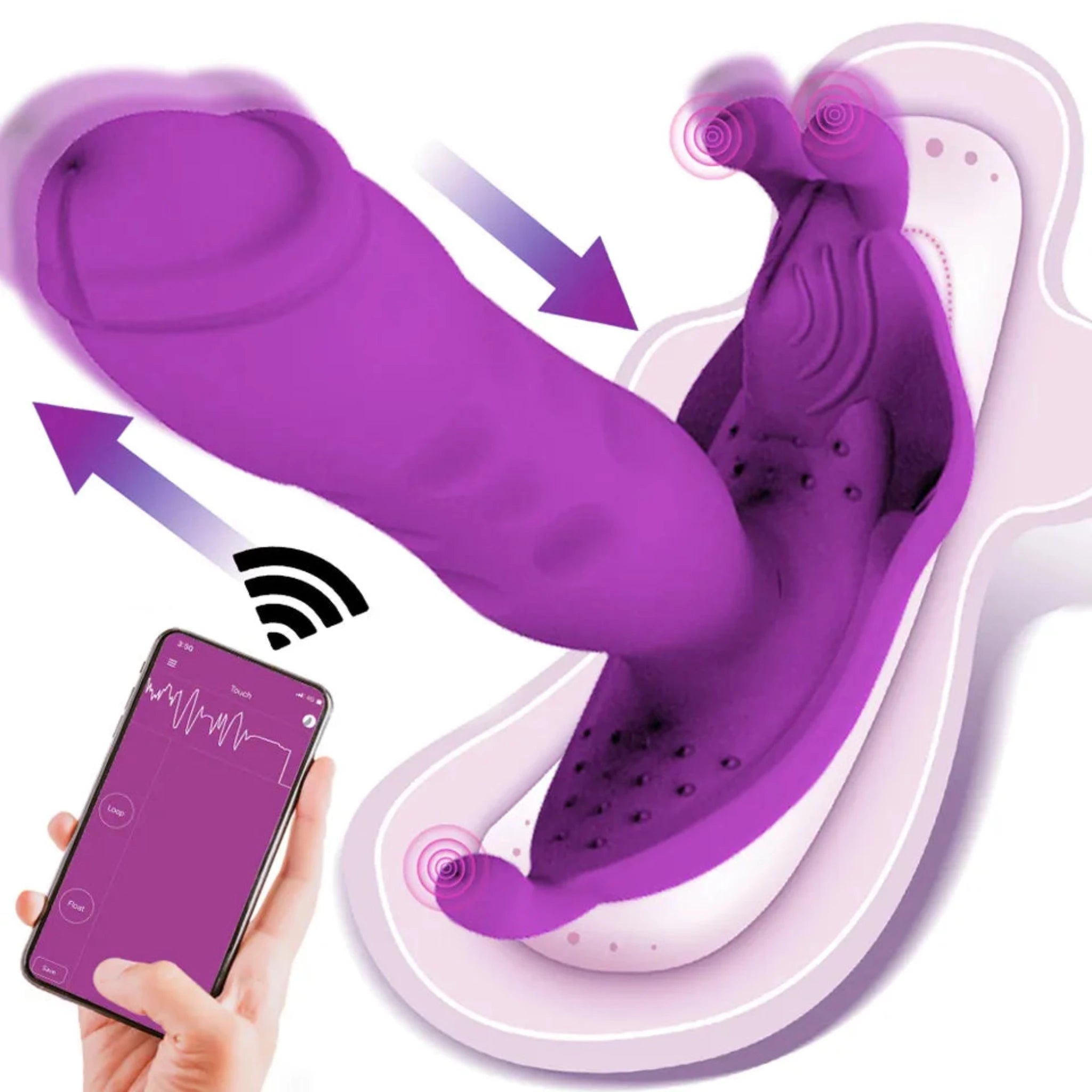 APP Control Realistic Dildo Vibrator Functional display diagram