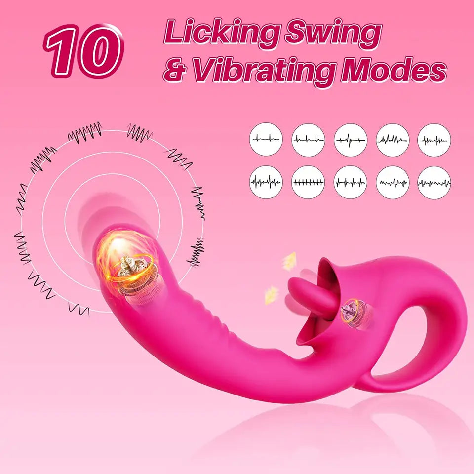 Youngwill Tongue Licking Realistic Dildo Vibrator
