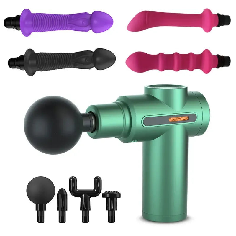 Handheld Fascia Gun-green classic with dildo