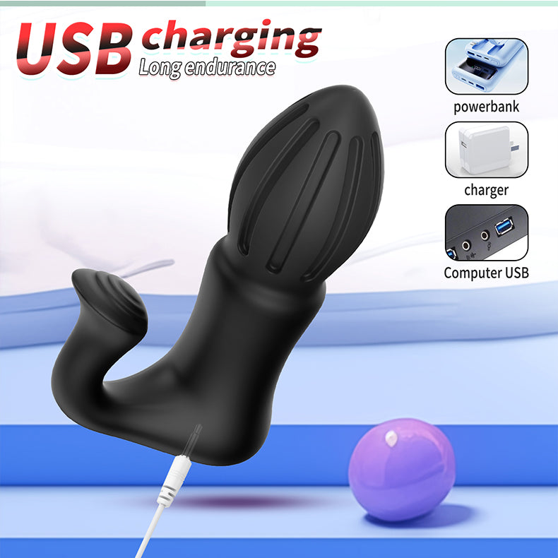 Rocket Black Anal Plug Vibrator charging method- Youngwill