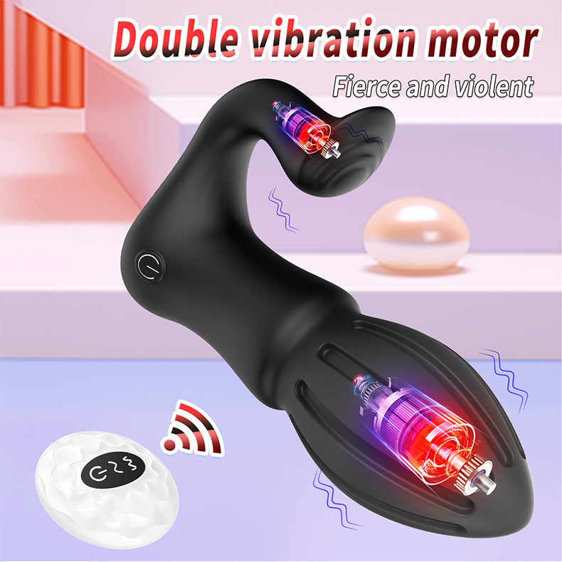 Rocket Black Anal Plug Vibrator double motor- Youngwill