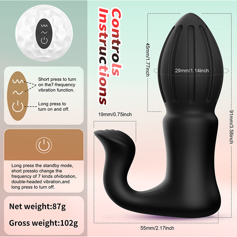 Rocket Black Anal Plug Vibrator size- Youngwill