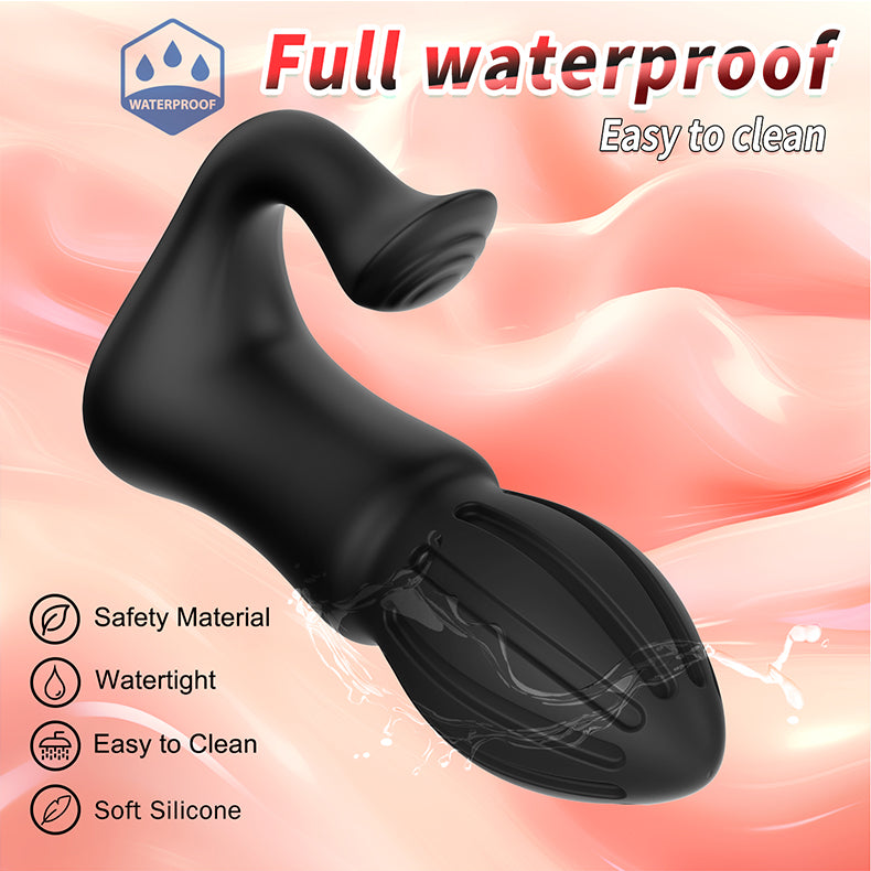 Rocket Black Anal Plug Vibrator waterproof- Youngwill